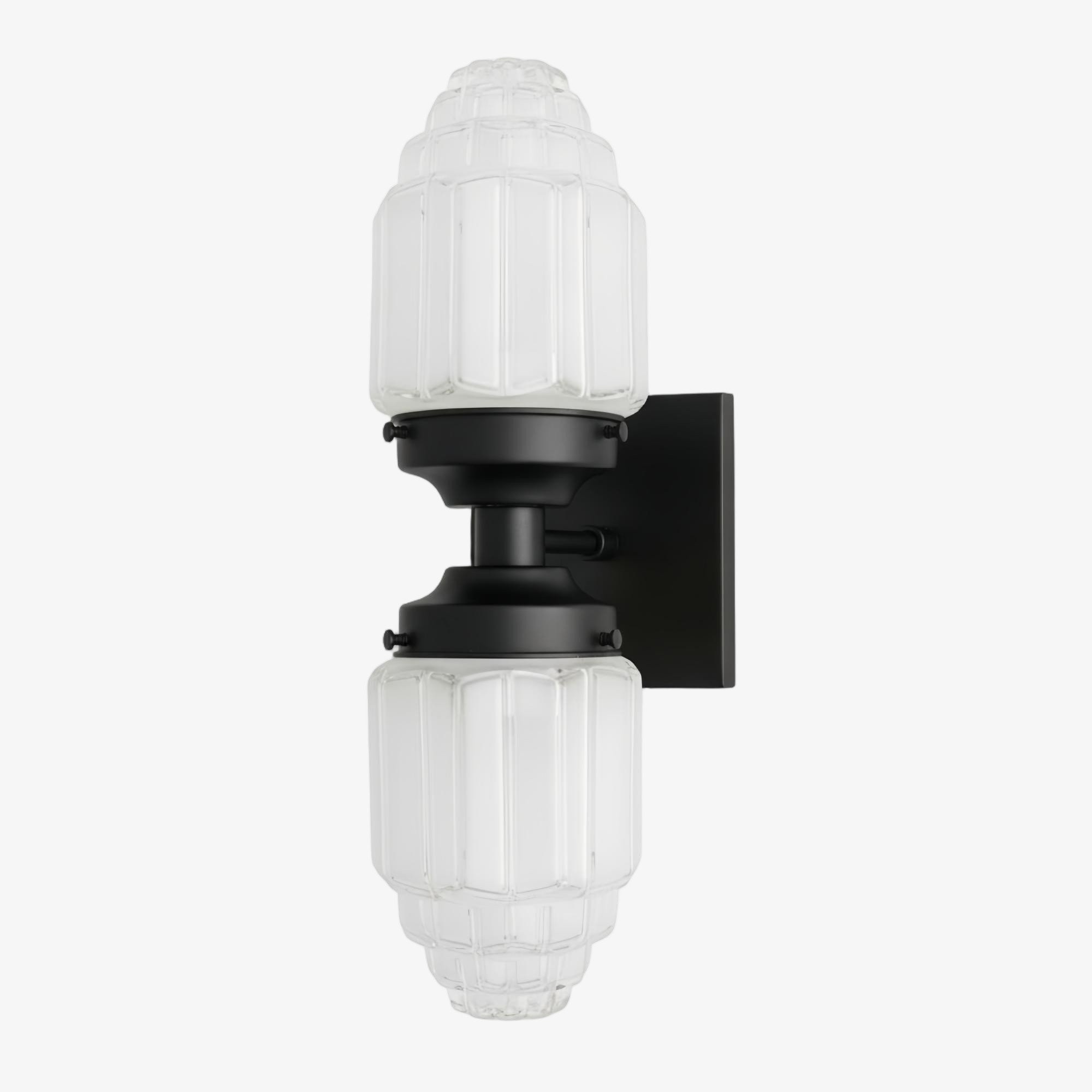 Tierlux Glass Art Deco Wall Sconce - Glass Frosted Globes with Skyscraper Globe T294