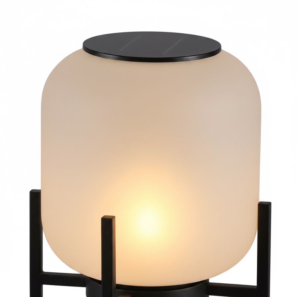 Minimalist Lantern Floor Light – Glass Shade for Outdoor Spaces