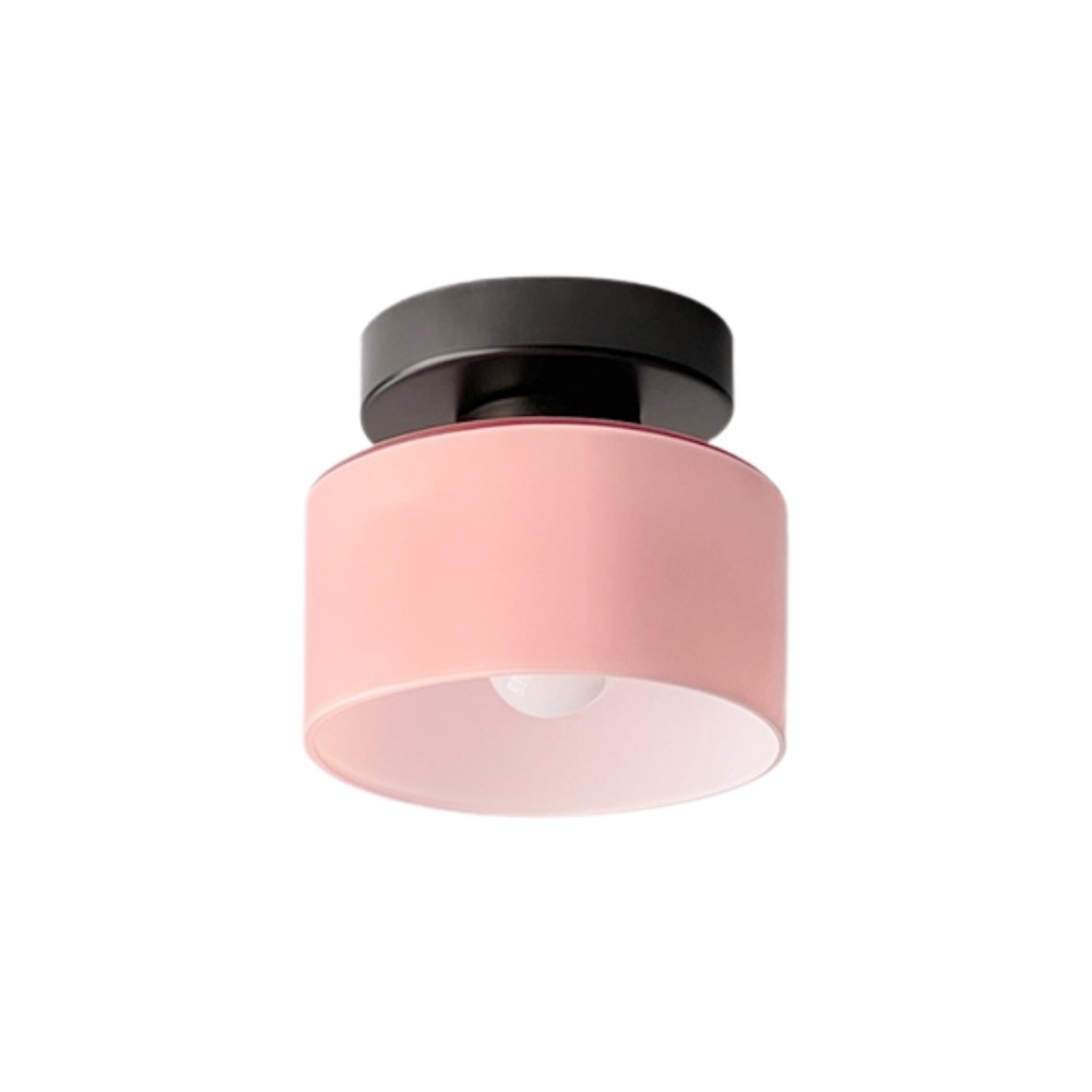 Morandi Cylinder Glass Ceiling Light – Colorful Touch For Hallway Spaces S216