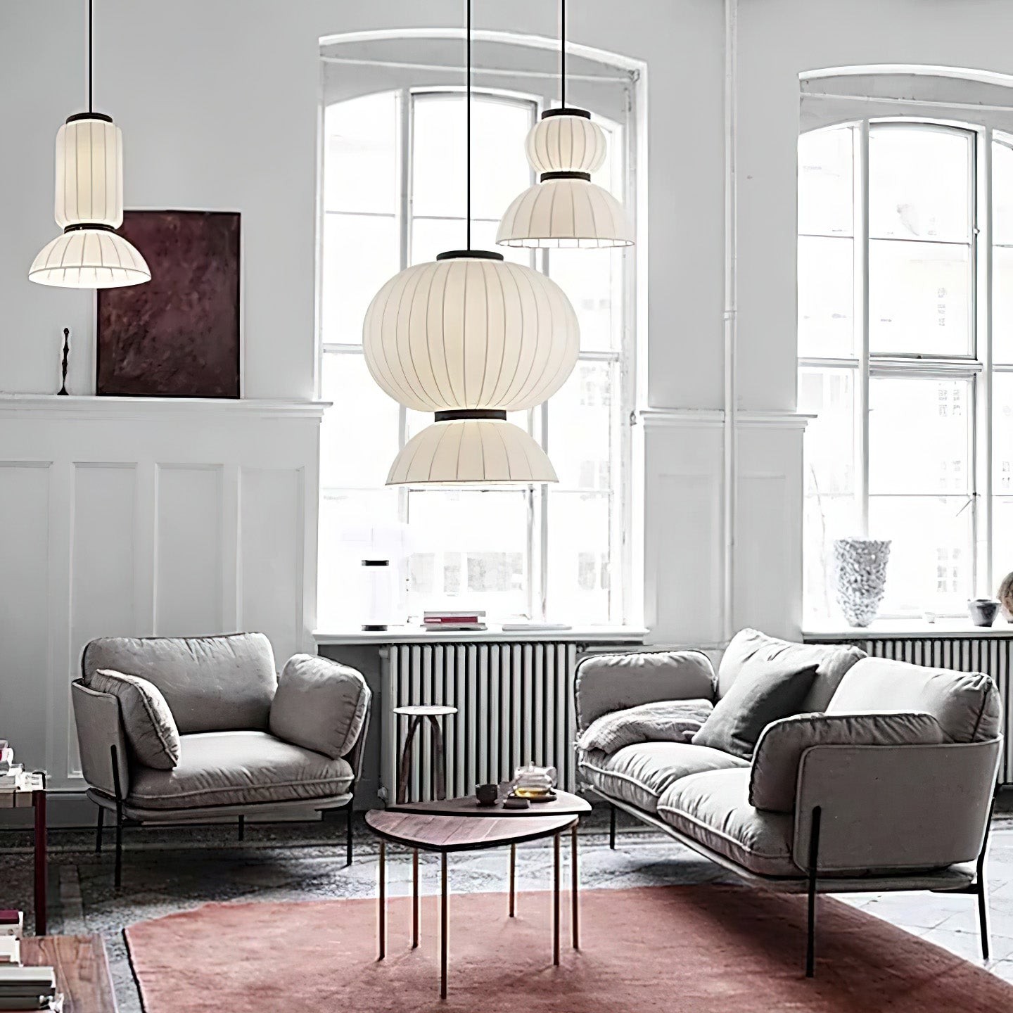 Mulberry Silk Lantern Pendant Light M433