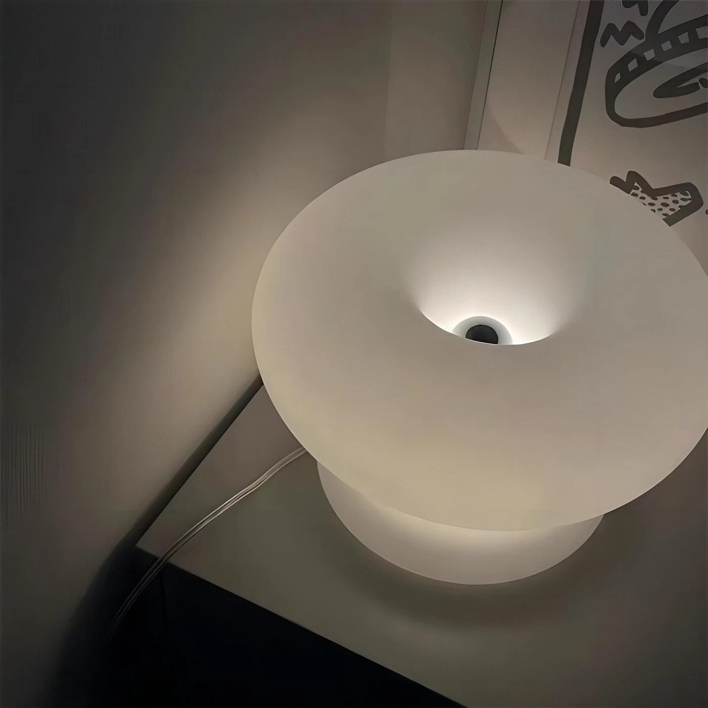 Mushroom Donut Bauhaus Glass Table Lamp S34
