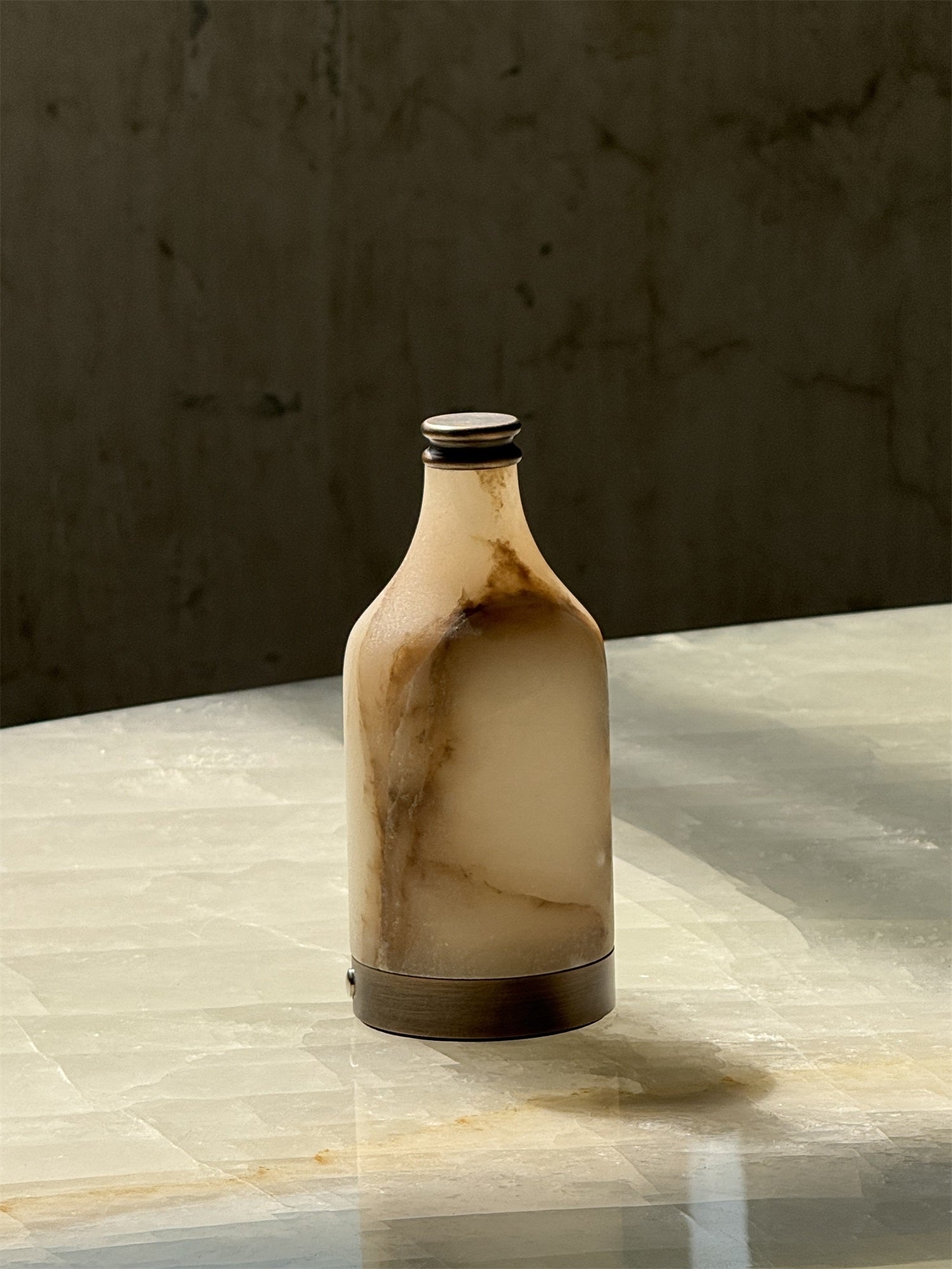 Wine Bottle Alabaster Table Lamp (Built-in Battery) T1893
