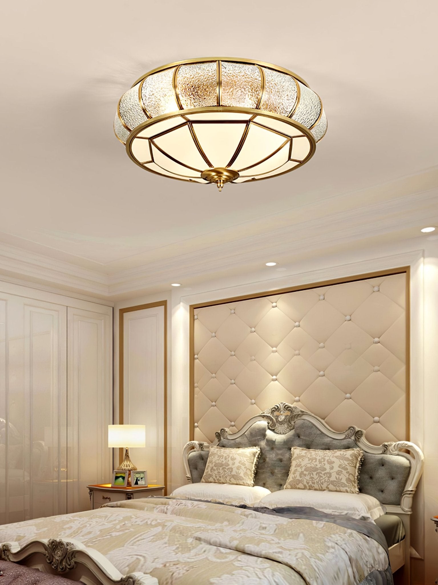 Round Textured Glass Ceiling Light M416