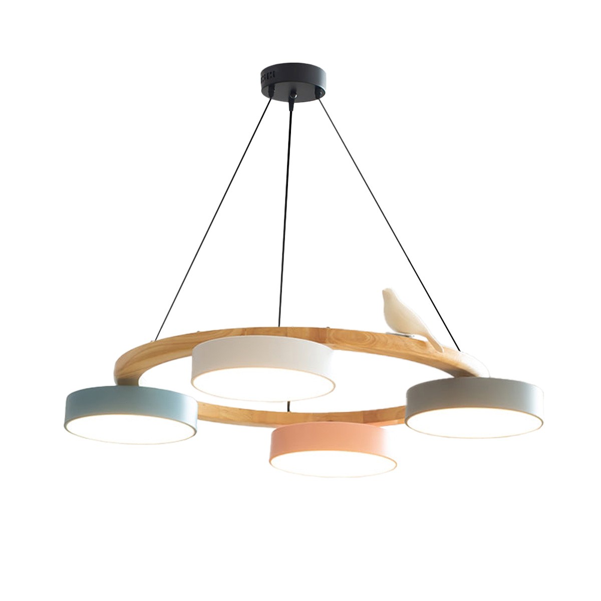 Nordic Wooden Bird Creative Round Chandelier S206