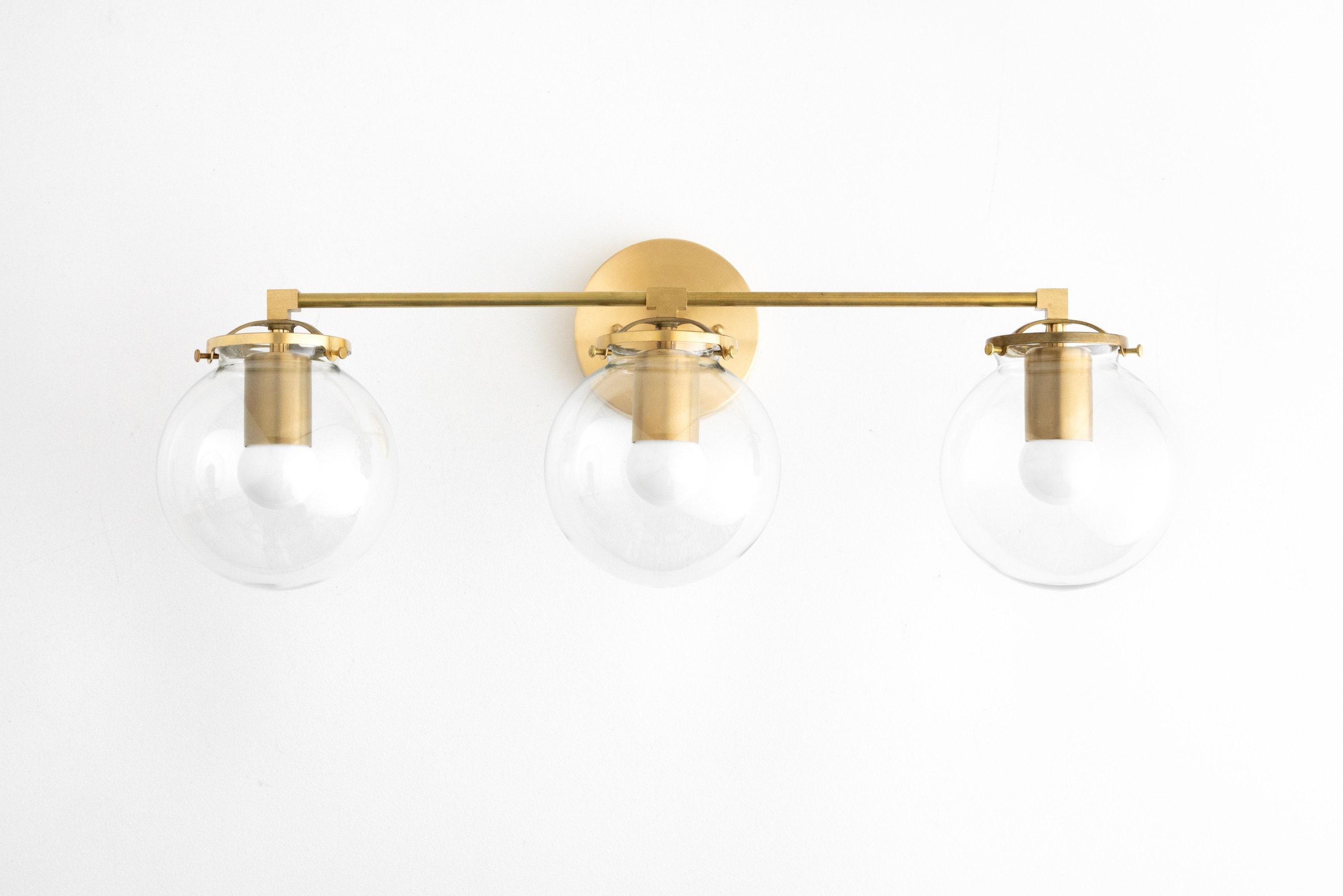 Glorica Glass 3 Shade Globe Vanity Light - Soft Bathroom Light Fixture T329