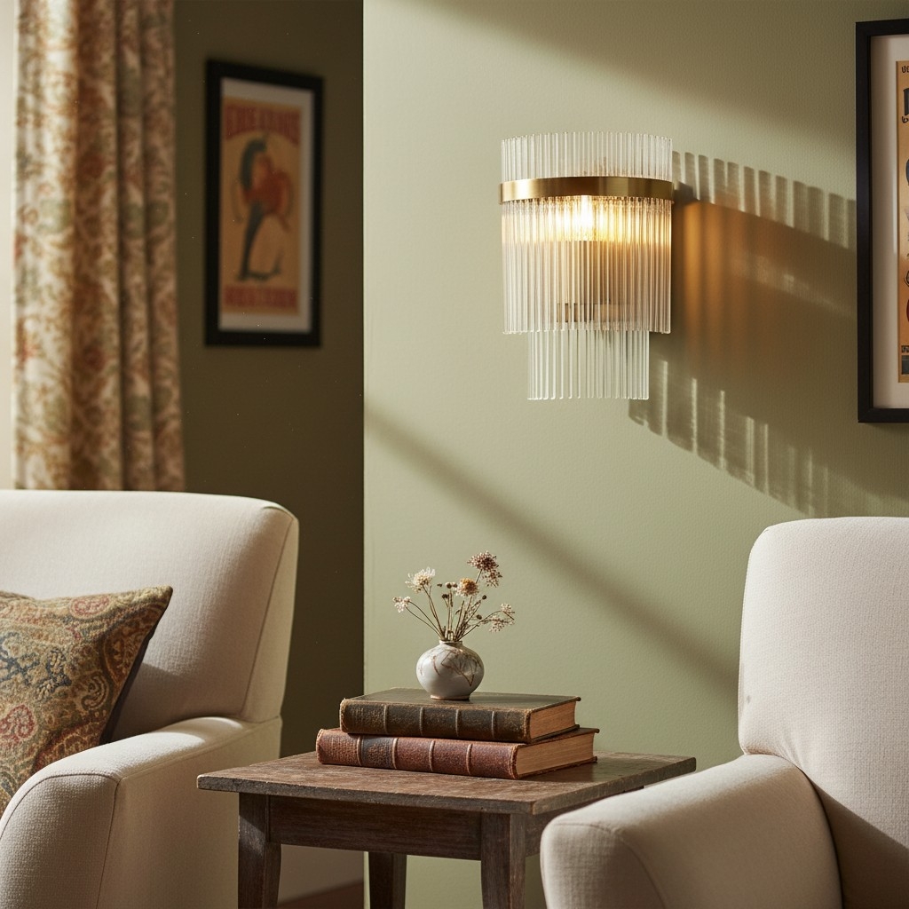 RibGlow Minimalist Glass Rod Wall Light - Elegant Accent Sconce for Home T867