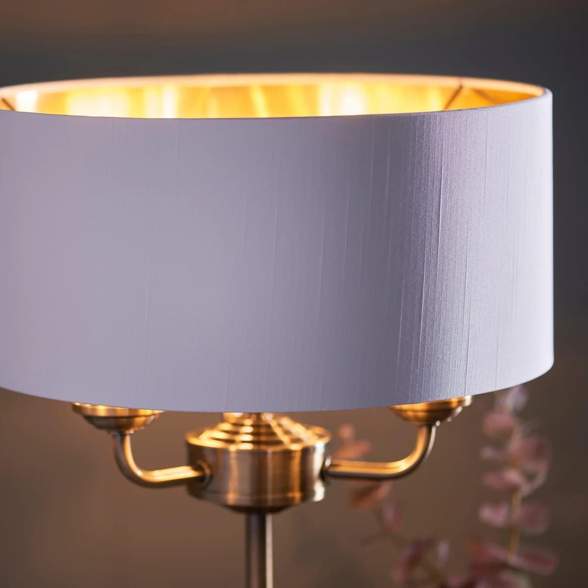 Tela 1‑Light and 3‑Light Table Lamp - Modern Linen & Metal for Bedside or Living Room T847