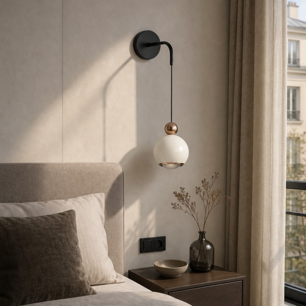 Glintap Nordic Globe Wall Mounted Light - Minimal Accent Lamp for Bedroom Interior T2207