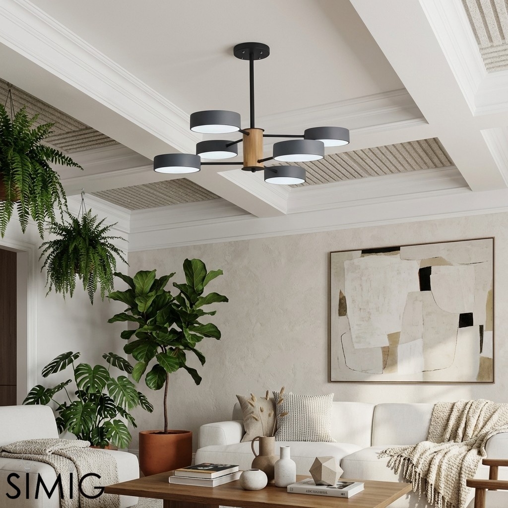 Modern Branch Design Chandelier - Wooden Sputnik LED Light for Dining Room S387