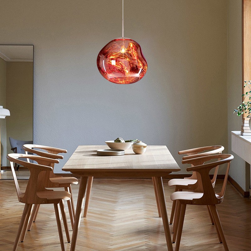 Glass Dynamic Pendant Light - Artistic Metallic Glow Pendant for Dining Area S54