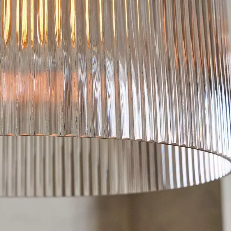 Alain Farmhouse Cooper Ribbed Glass Pendant Light G83