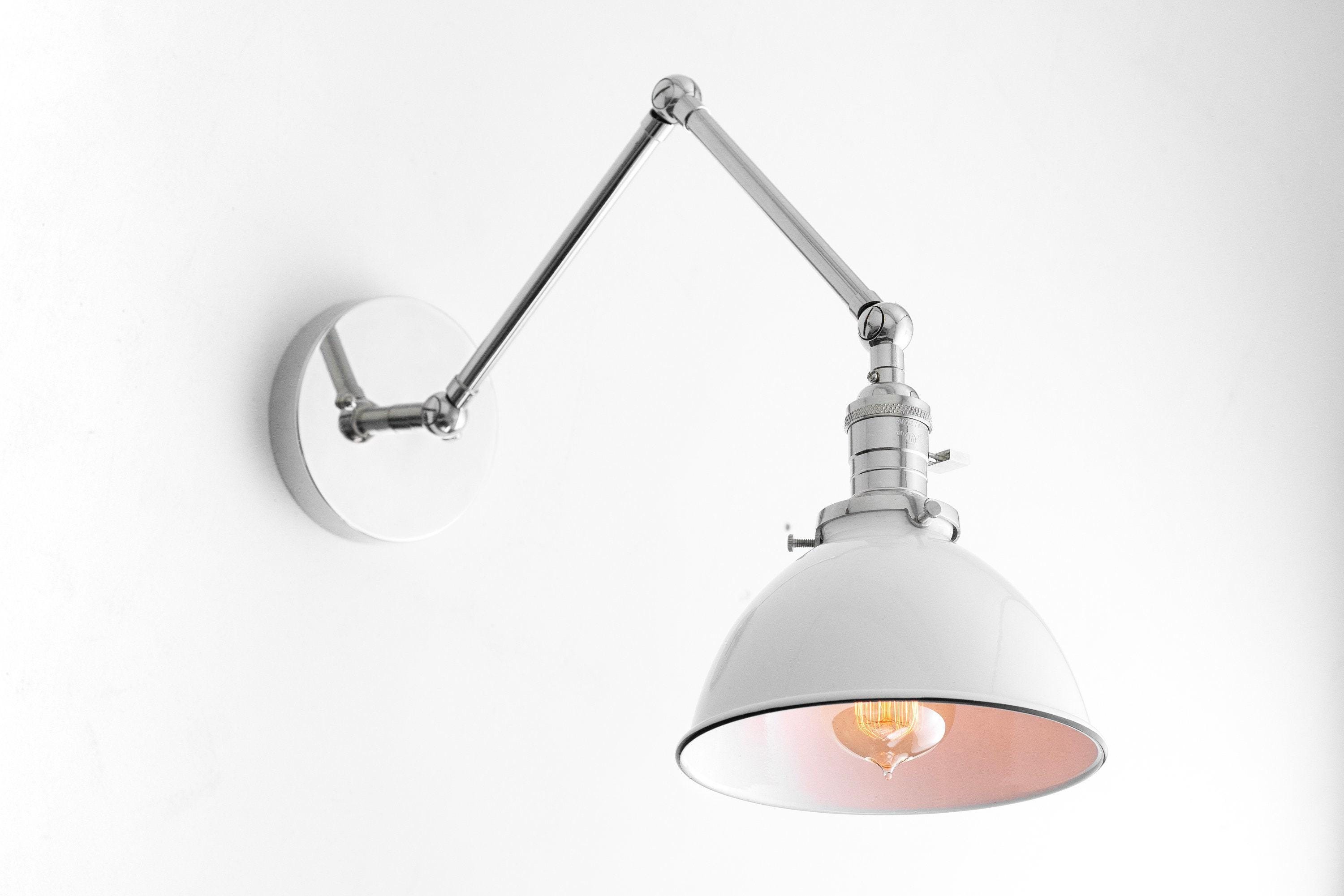 Conique Metal Vintage Industrial Swing Arm Wall Lamp - Adjustable Dome Shade for Study T313