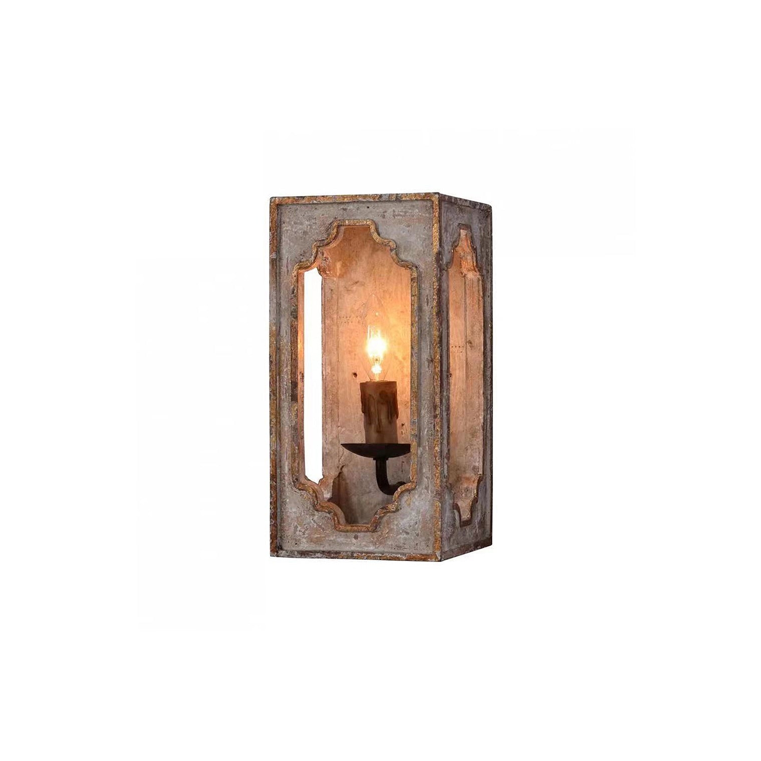 Boho Rustic Cube Sconce T1854