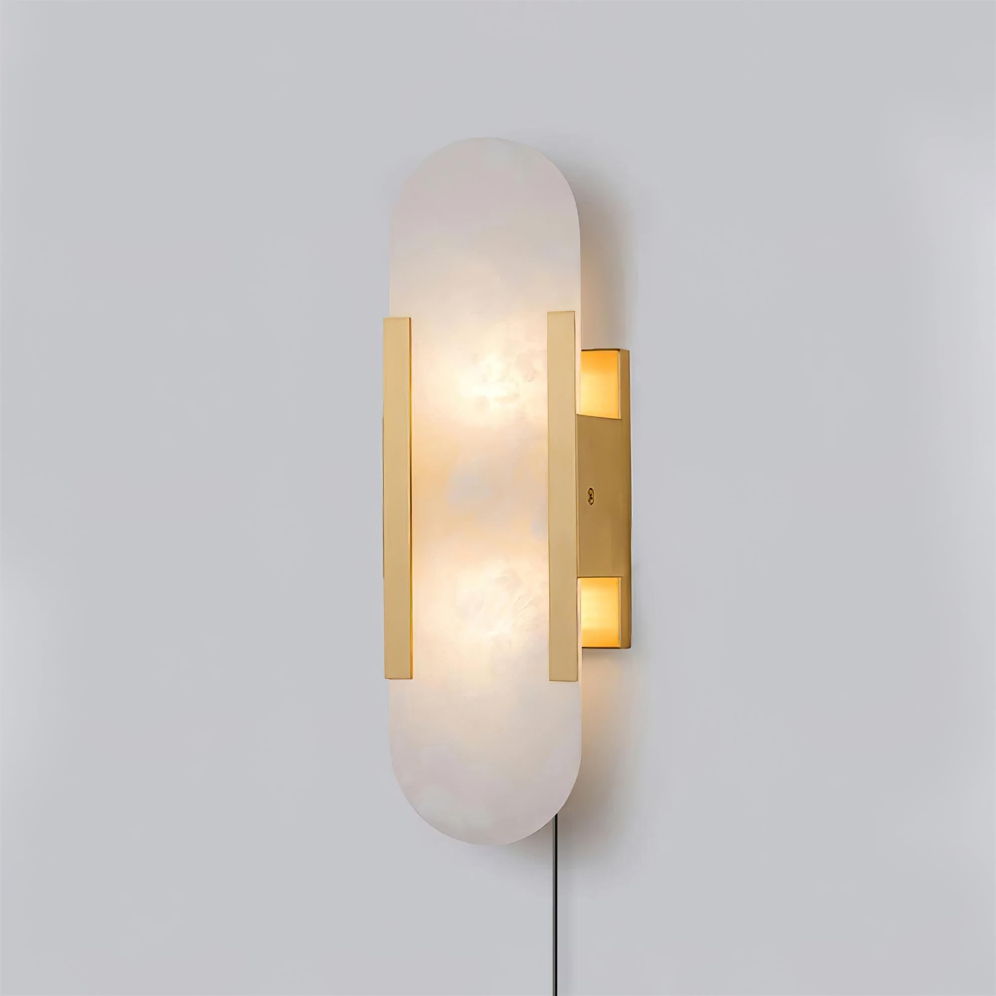 Alabaster Elongated Plug In Wall Lamp M135