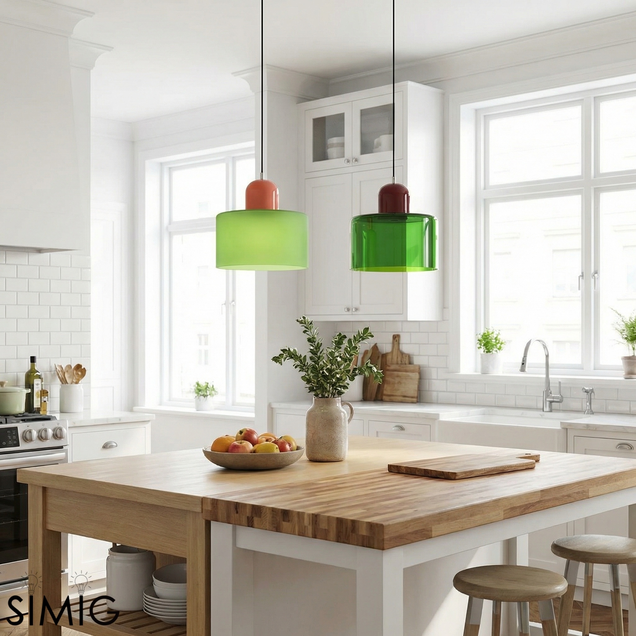 Nordic Morandi Cylinder Glass Pendant Light S66