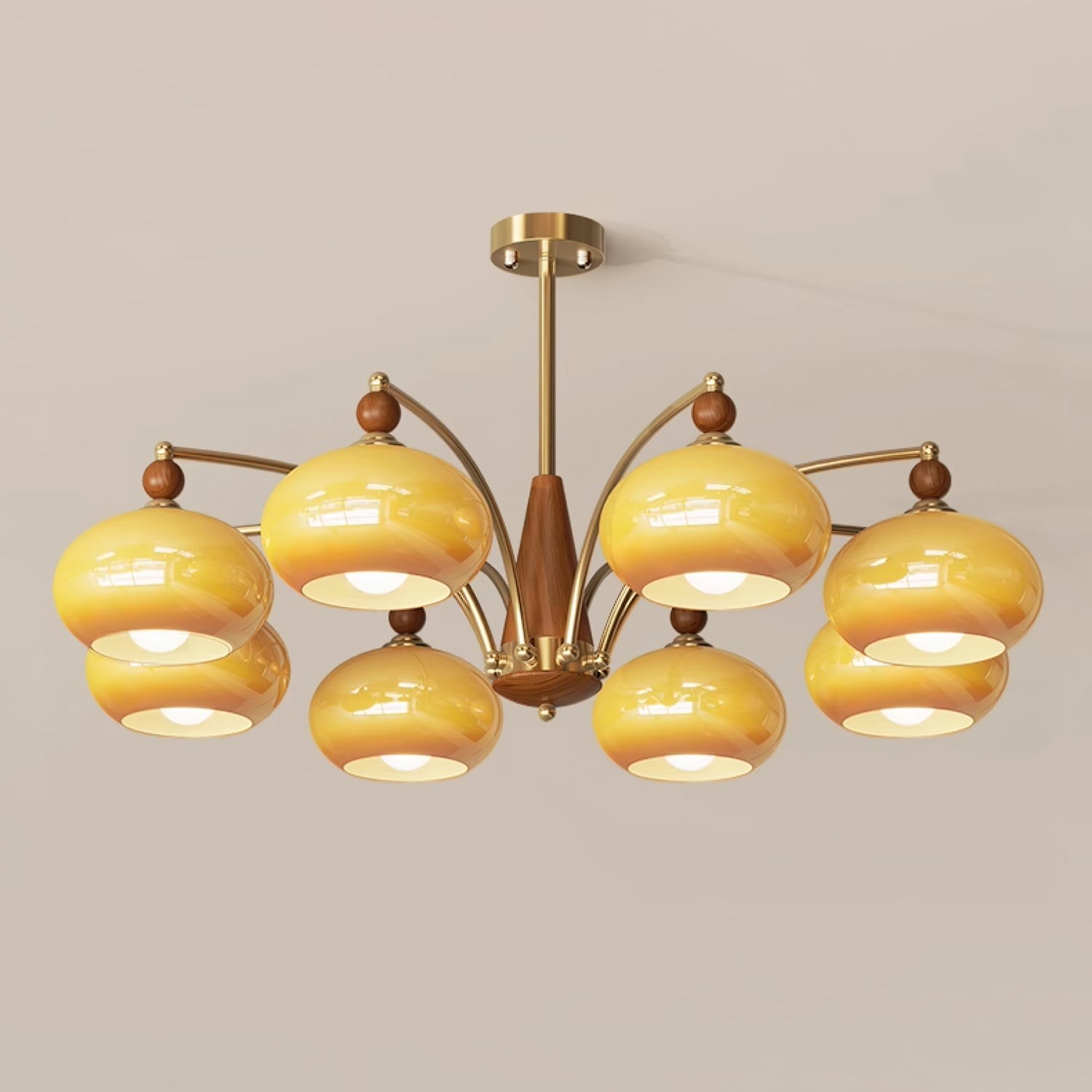 Vintage Multihead Persimmon Chandelier M325