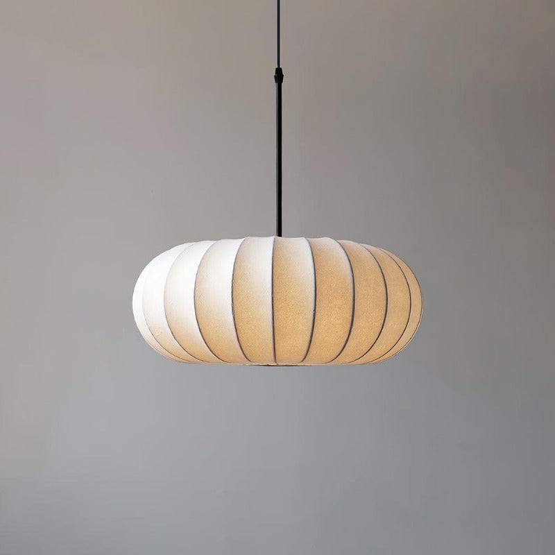Simple Wabi-sabi White Lantern Fabric Pendant Lamp M06