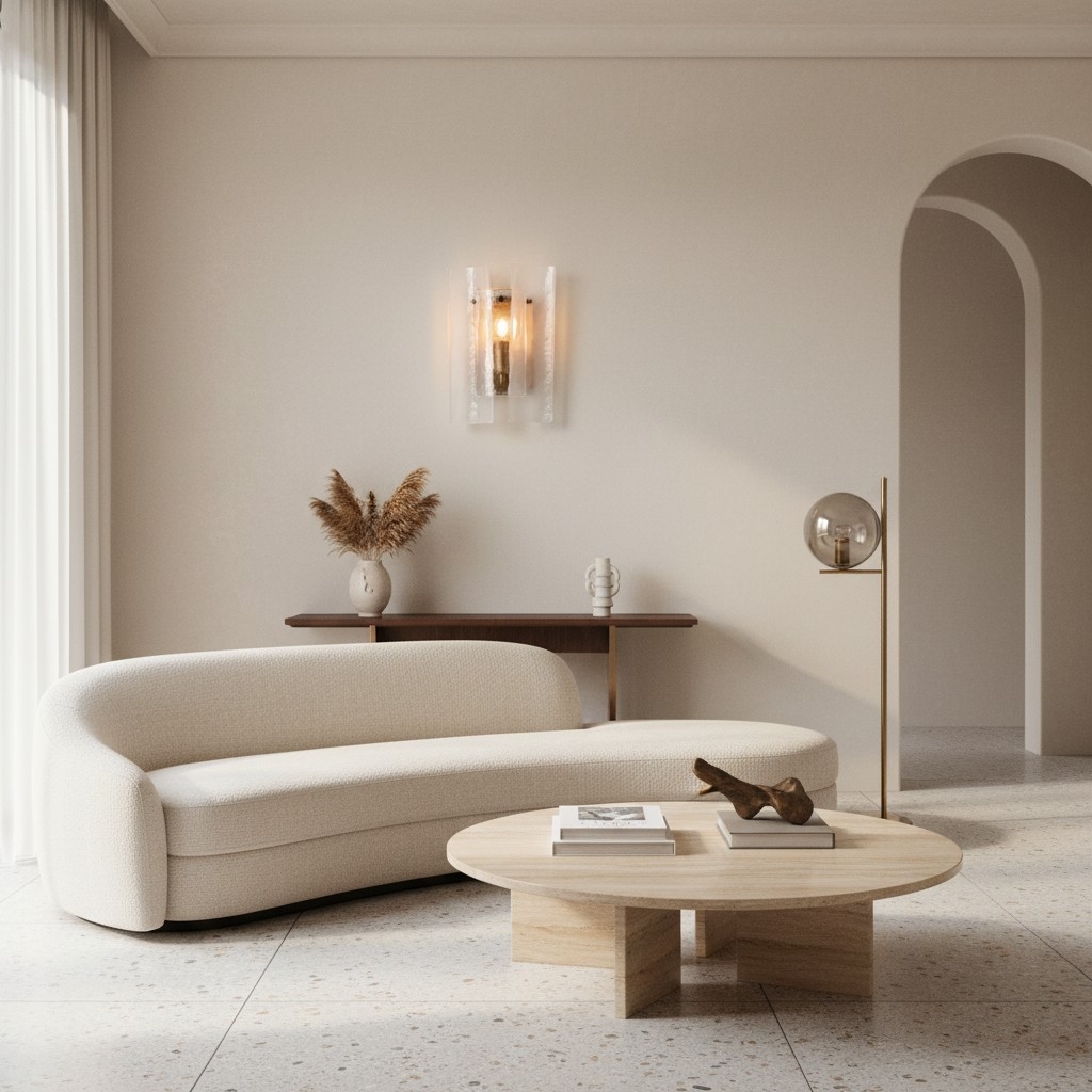 Velora Sculpted Textured Glass Wall Light - Luxe Style for Entryway T1185