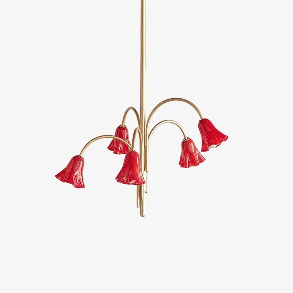 Bellina Lily Glass Flower Chandelier - Romantic Lighting for Interior T280