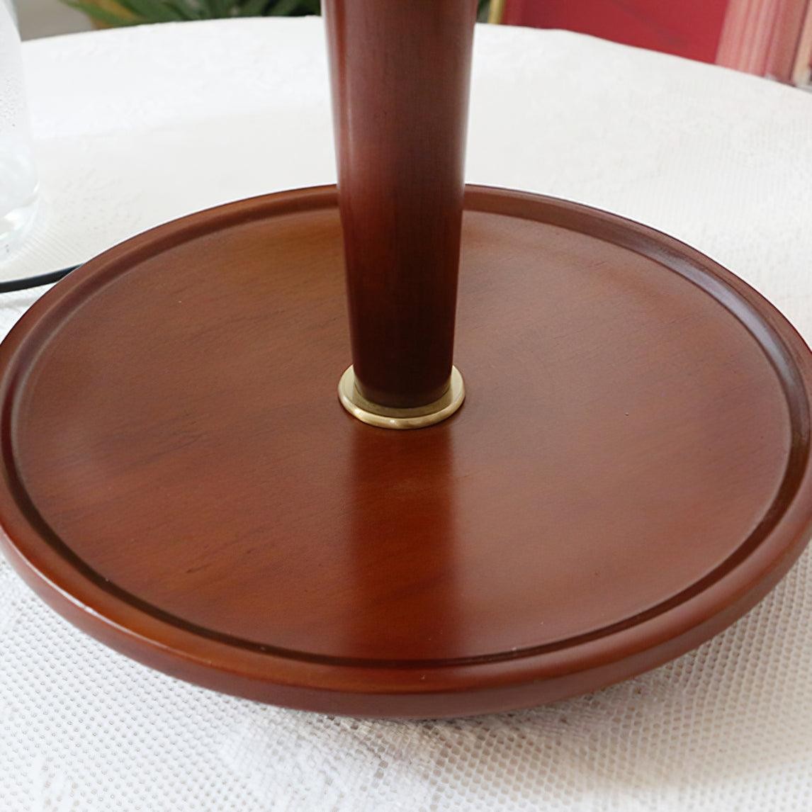 Nordic Retro Pleated Fabric Wooden Table Lamp For Bedroom M375