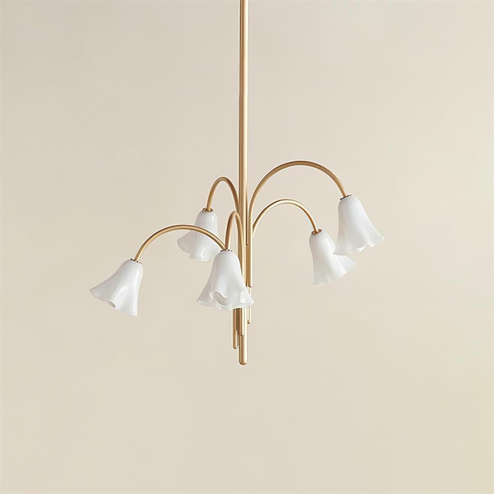 Bellina Lily Glass Flower Chandelier - Romantic Lighting for Interior T280