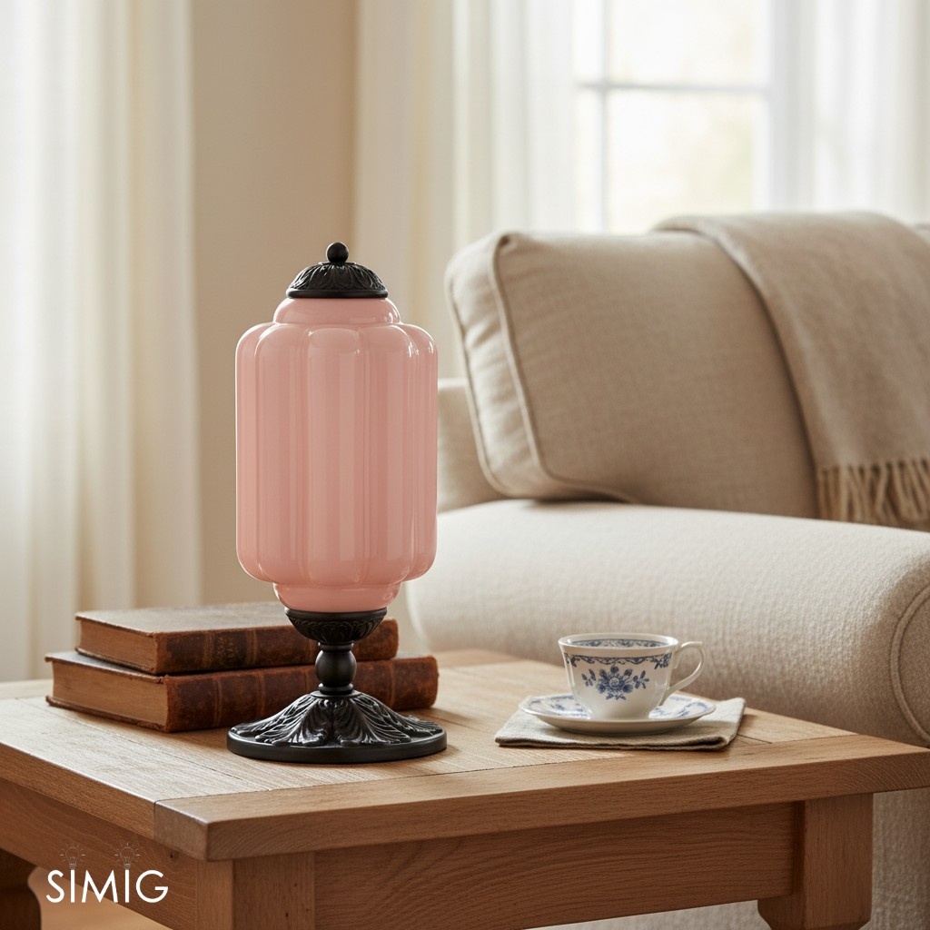 Eloise Curved Glass Retro Table Lamp - Vintage Bedside Lighting G71