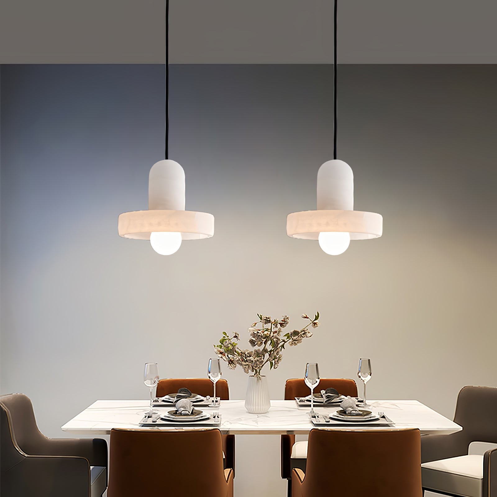 Elegant Creative White Alabaster Pendant Light G10
