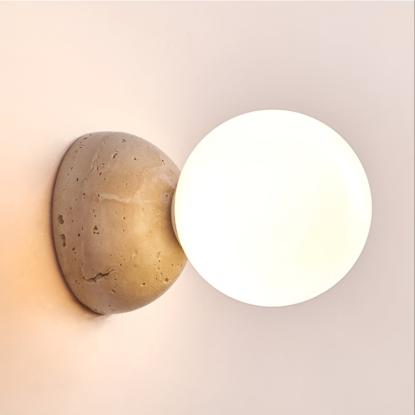 Travertine Round Glass Wall Fixture T2163