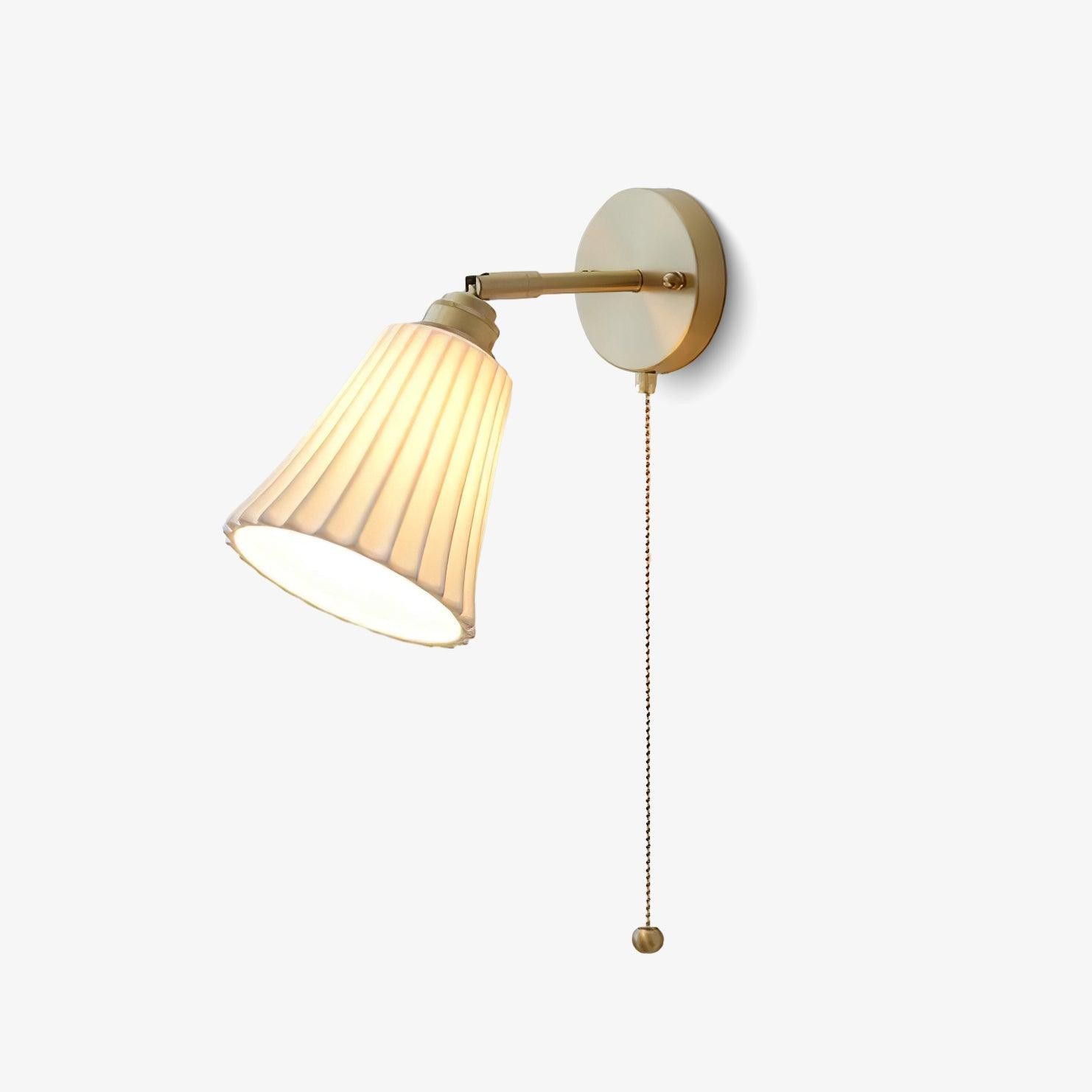 Modern Pull Cord Metal Ceramics Indoor Wall Lamp for Bedroom M401