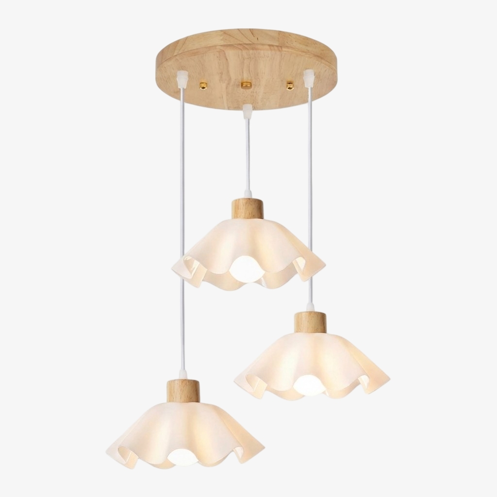 Petal Pendant Light - Modern Acrylic and Wood Dining Room S400