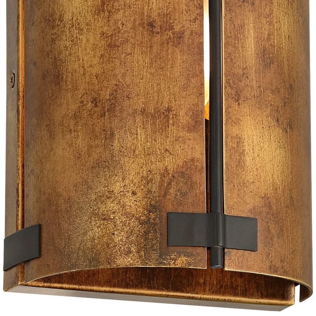 Rustivon Curved Metal Shade Wall Sconce - Vintage Accent Light T1089