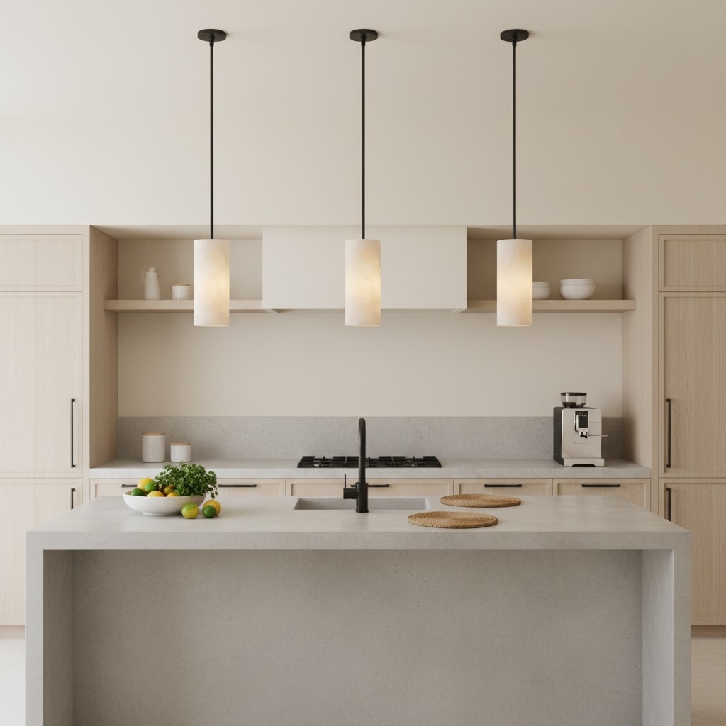 Lumastera Natural Stone Texture Cylindrical Pendant Lamp - Luxury Lamp for Living Room T1220