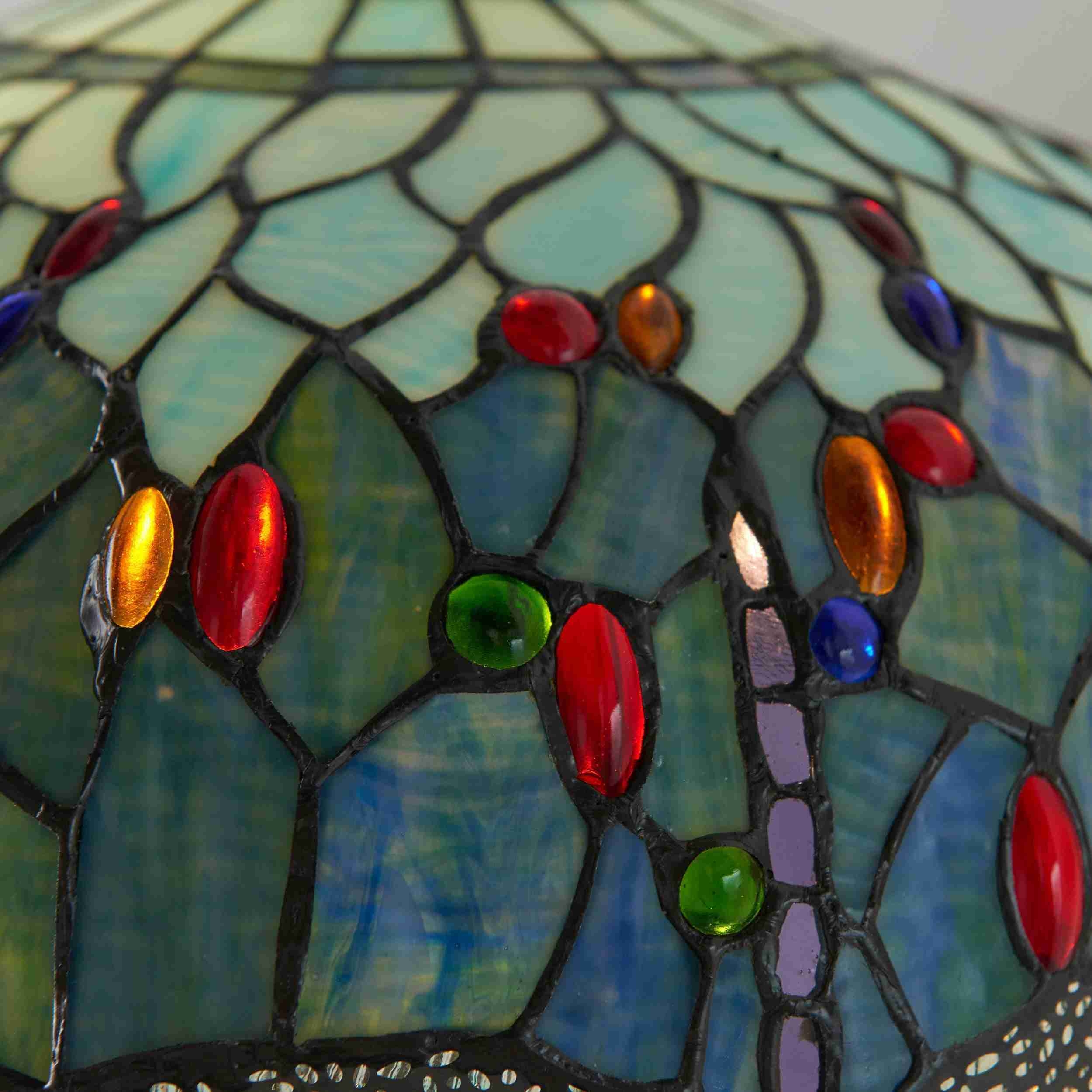 TF Dragonfly Motif Floor Lamp - Vintage Stained-Glass for Living Rooms T935