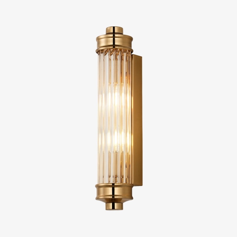 Bravira Ribbed Cylindrical Glass Sconce - Nordic Modern Wall Light U03