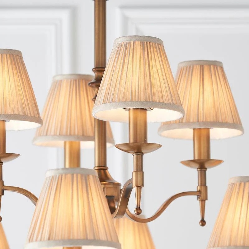 Tela Timeless Classic Elegant Multi Arm Stanford Chandelier - Metal Fabric Lighting for Living Room T820