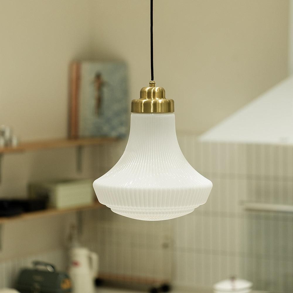 Classical Brass Alabaster Glass Pendant Lamp M318