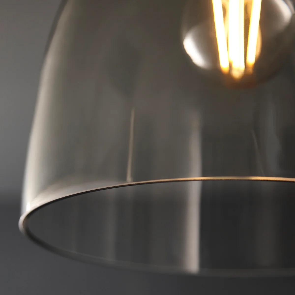 Ravion Knurled Chrome Ceiling Light Industrial Glass Shade - Living Room T830