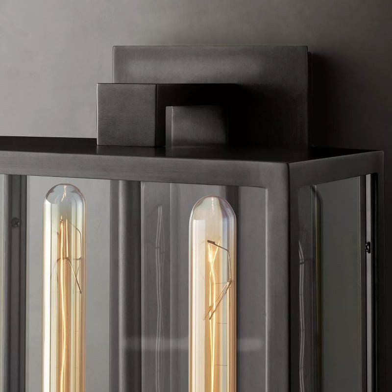 Classic Beckman Vintage Wall Sconce - Steel & Glass Linear Design T463