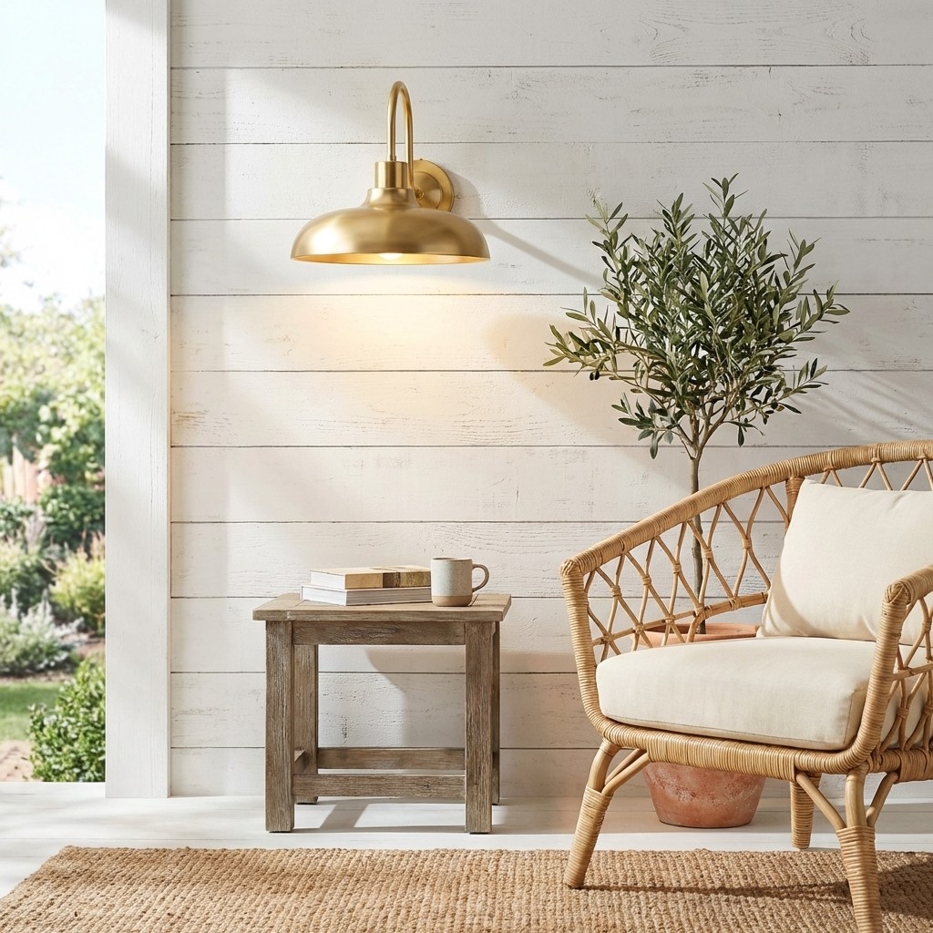 Velara Industrial Metal Rustic Dome Wall Sconce - Classic Curved Outdoor Wall Light for Porch and Patio U08