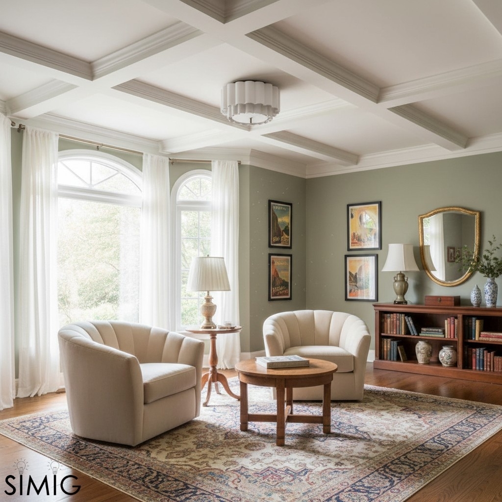 Linbron Scalloped Silhouette Ceiling Light – Flush Mount for Living Room T479