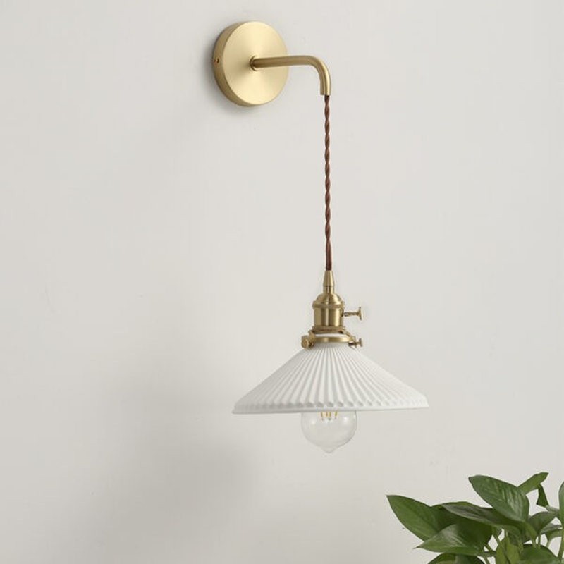 Modern Pleated Ceramic Wall Light S159