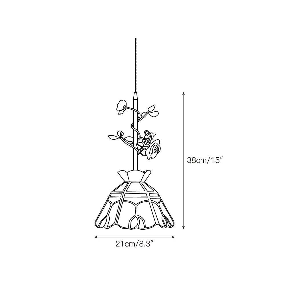 Lalique Rose Glass Pendant Lamp T1898
