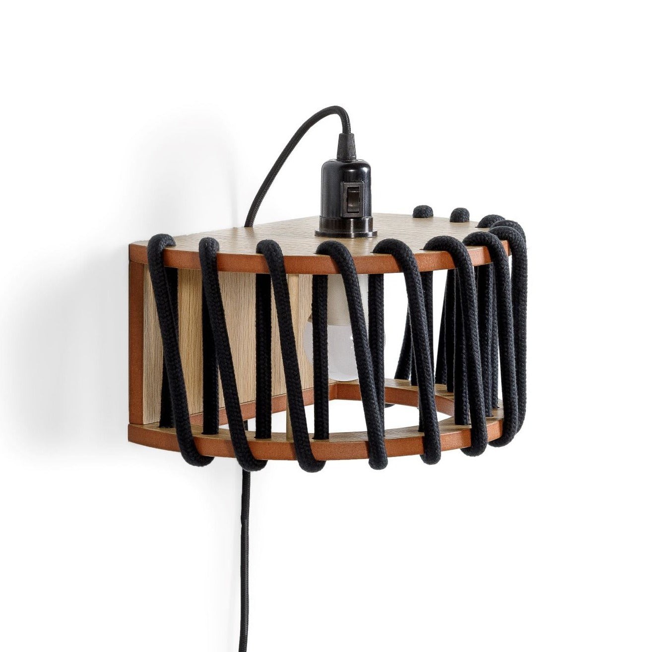 Macaron Rope-wrapped Wooden Wall Lamp S190