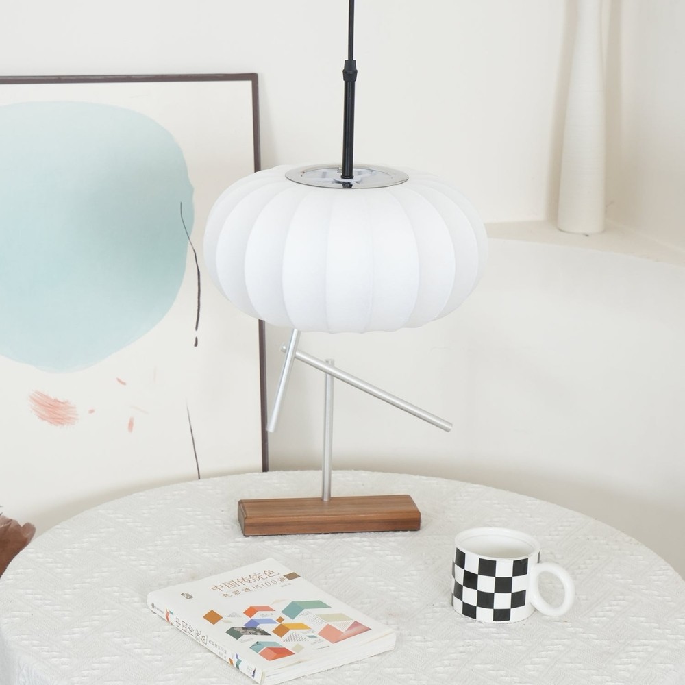 Simple Wabi-sabi White Lantern Fabric Pendant Lamp M06