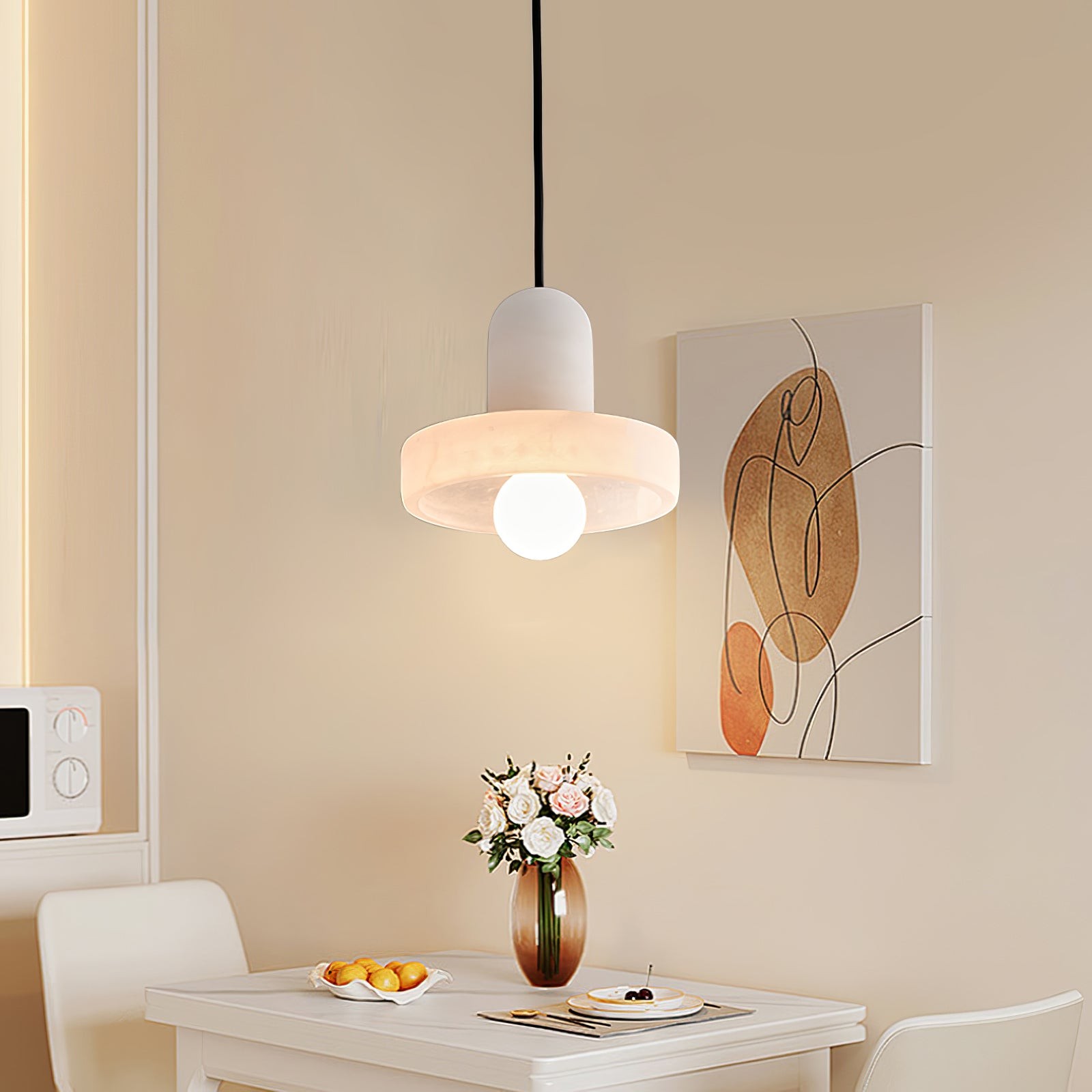 Elegant Creative White Alabaster Pendant Light G10