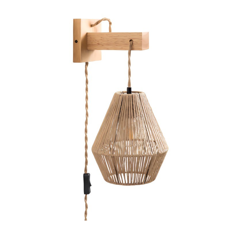 Natural Rope Design Wall Lamp for Bedroom