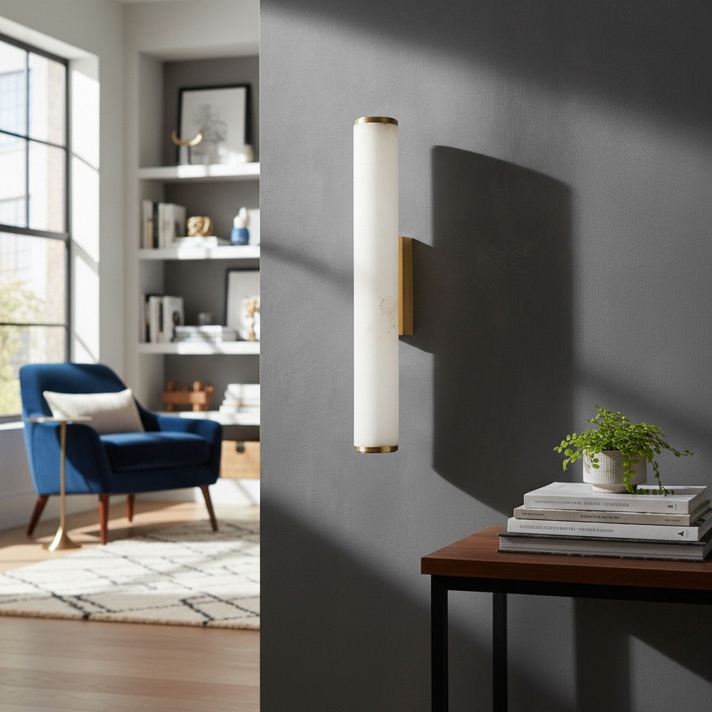 Solaryx Modern Alabaster Wall Lamp - Lighting for Bedroom Living Room T1146