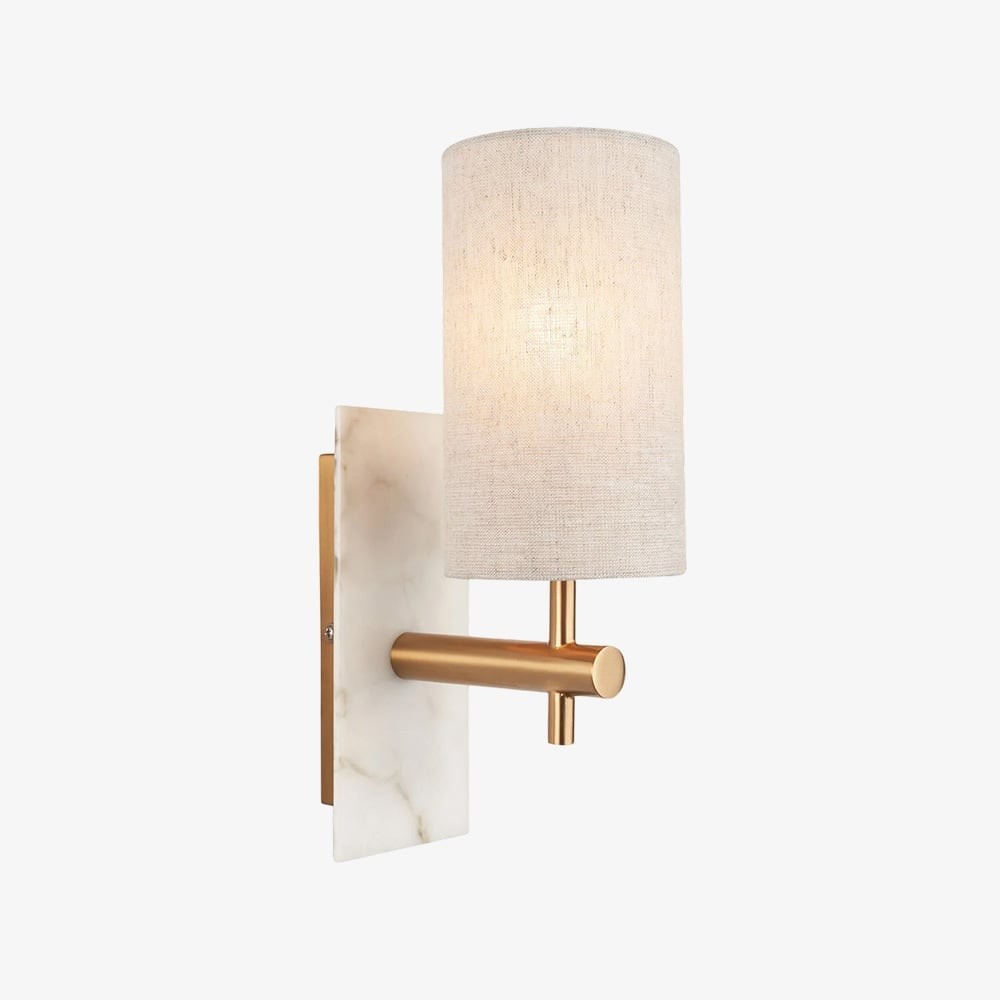 Linemora Timeless Marble Wall Lamp - Natural Linen Shade for Hallway T465