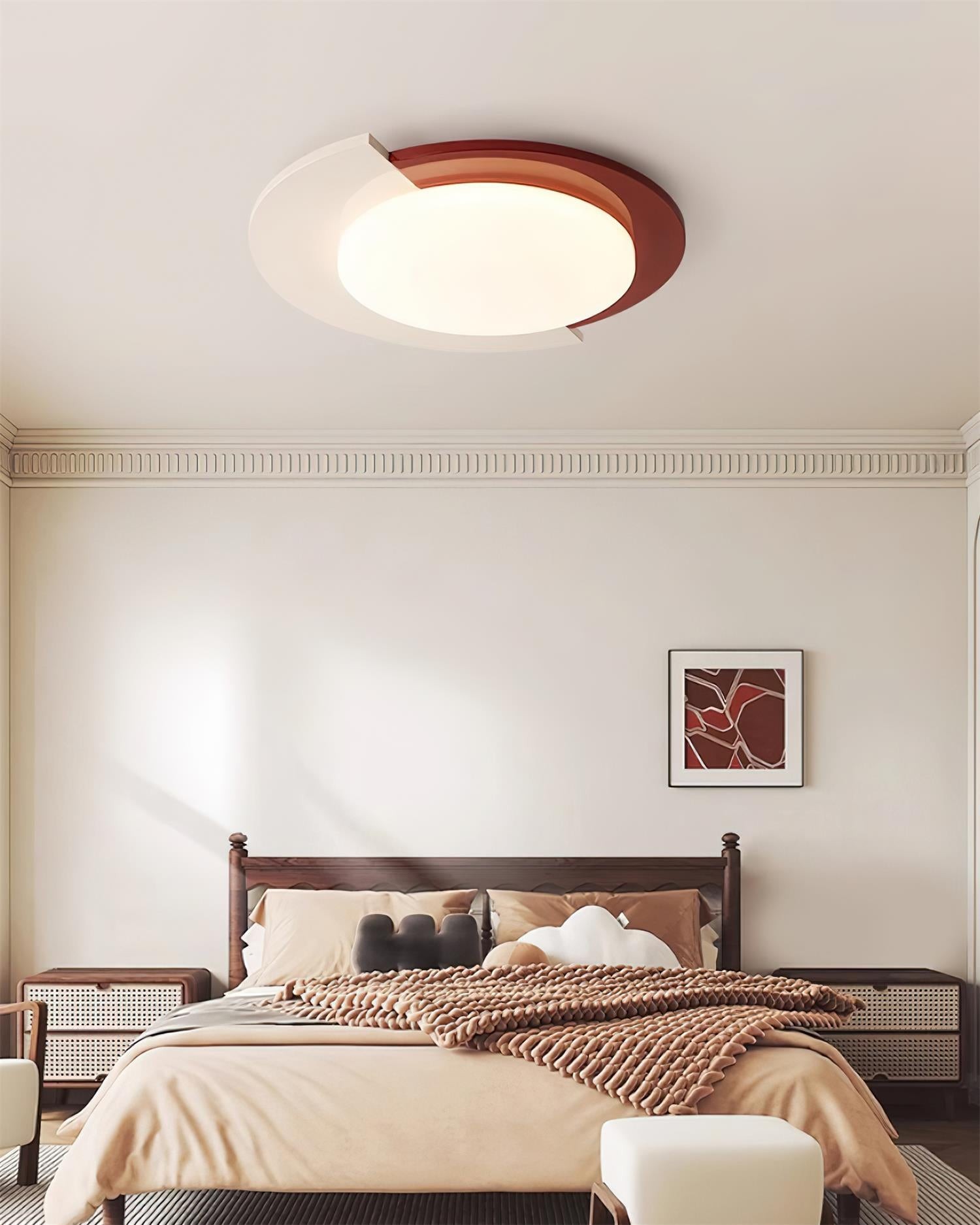 Red And White Round Ceiling Light M102