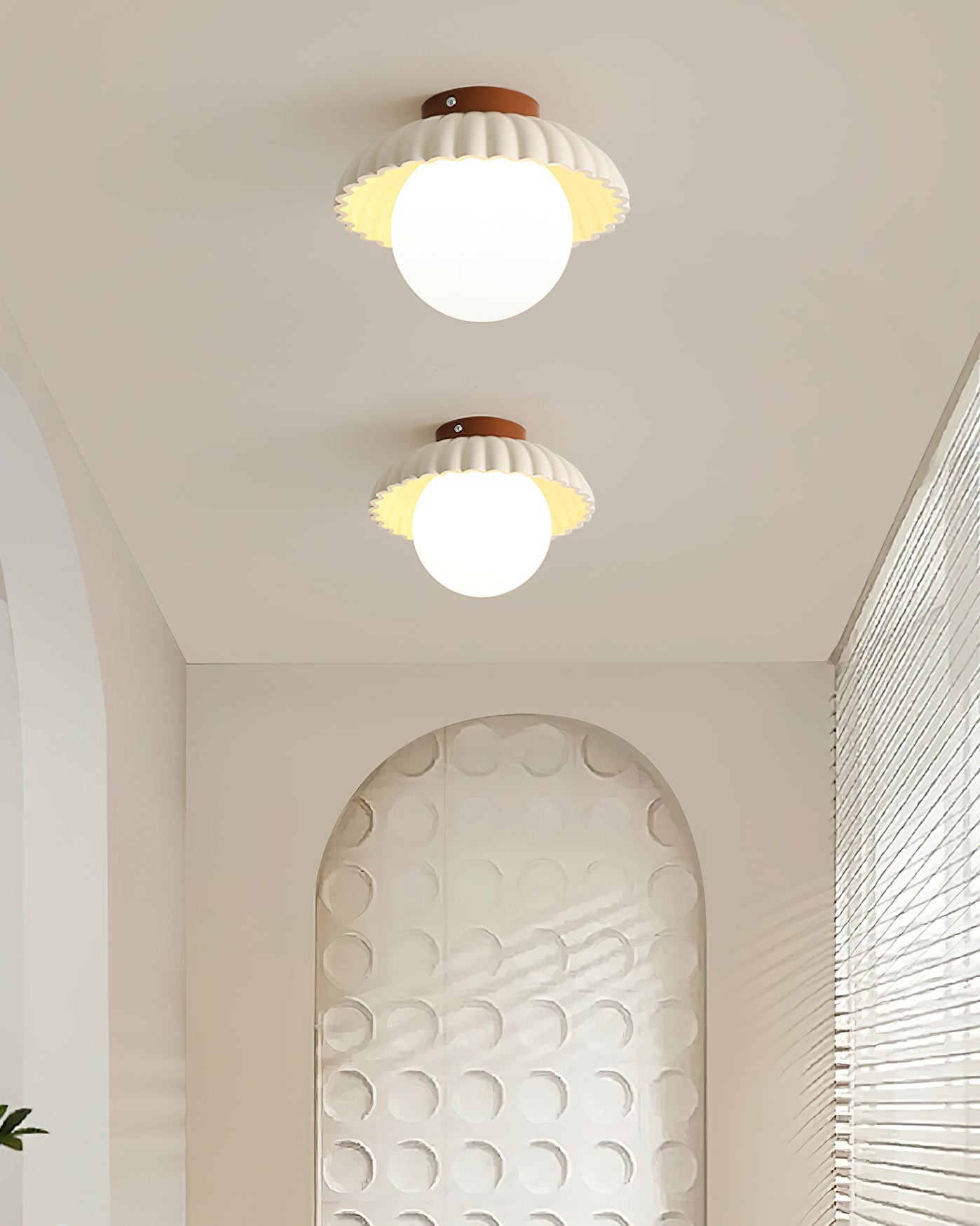 Alien Cream Glass Ceiling Light - Modern Nordic Ceiling Fixture M77